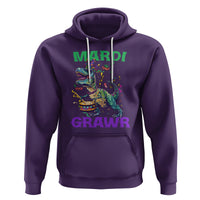 Funny Mardi Gras Dinosaur Hoodie Mardi Grawr Rex - Wonder Print Shop