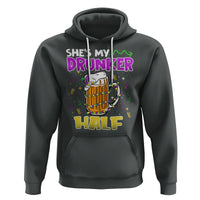 Funny Mardi Gras Drinking Couple Matching Hoodie She's My Drunker Half - Wonder Print Shop