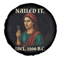 Funny Biblical Jael Nailed It Vintage Spare Tire Cover Strong Woman Bible Story Dark Humor Meme