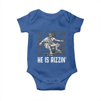 He Is Rizzin Funny Christian Easter Skateboarding Jesus Meme Baby Onesie Faith Humor Trendy Youth Gift