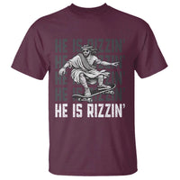 He Is Rizzin Funny Christian Easter Skateboarding Jesus Meme T Shirt Faith Humor Trendy Youth Gift