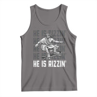 He Is Rizzin Funny Christian Easter Skateboarding Jesus Meme Tank Top Faith Humor Trendy Youth Gift