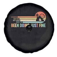 Retro Coming Out Of My Cave Christian Easter Parody Spare Tire Cover I’ve Been Doing Just Fine Resurrection Humor Faith Gift