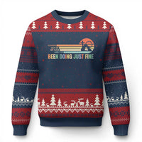 Retro Coming Out Of My Cave Christian Easter Parody Ugly Christmas Sweater I’ve Been Doing Just Fine Resurrection Humor Faith Gift