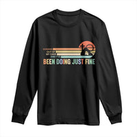 Retro Coming Out Of My Cave Christian Easter Parody Long Sleeve Shirt I’ve Been Doing Just Fine Resurrection Humor Faith Gift