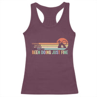 Retro Coming Out Of My Cave Christian Easter Parody Racerback Tank Top I’ve Been Doing Just Fine Resurrection Humor Faith Gift