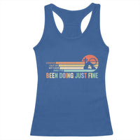 Retro Coming Out Of My Cave Christian Easter Parody Racerback Tank Top I’ve Been Doing Just Fine Resurrection Humor Faith Gift