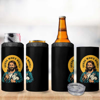 Guess Who is Back Funny Christian Easter 4 in 1 Can Cooler Tumbler Winking Jesus with Lamb Cute Resurrection Humor Gift