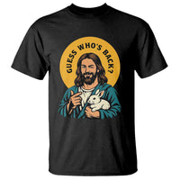 Guess Who is Back Funny Christian Easter T Shirt Winking Jesus with Lamb Cute Resurrection Humor Gift