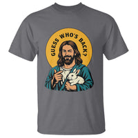 Guess Who is Back Funny Christian Easter T Shirt Winking Jesus with Lamb Cute Resurrection Humor Gift