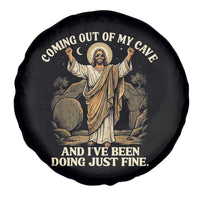 Coming Out Of My Cave Christian Easter Spare Tire Cover Risen Jesus Tomb Scene Inspirational Faith Message Gift