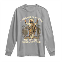 Coming Out Of My Cave Christian Easter Long Sleeve Shirt Risen Jesus Tomb Scene Inspirational Faith Message Gift