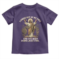Coming Out Of My Cave Christian Easter Toddler T Shirt Risen Jesus Tomb Scene Inspirational Faith Message Gift