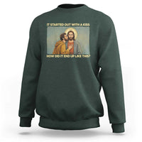 It Started Out With A Kiss Christian Easter Sweatshirt Judas Betrayal Biblical Scene Faith Reflection Gift
