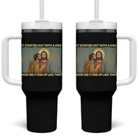 It Started Out With A Kiss Christian Easter Tumbler With Handle Judas Betrayal Biblical Scene Faith Reflection Gift