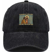 It Started Out With A Kiss Christian Easter Washed Cotton Baseball Cap Judas Betrayal Biblical Scene Faith Reflection Gift
