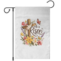 He Is Risen Floral Cross Christian Easter Garden Flag Spring Flowers Butterfly Faith Inspirational Gift
