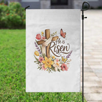 He Is Risen Floral Cross Christian Easter Garden Flag Spring Flowers Butterfly Faith Inspirational Gift