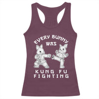 Funny Easter Rabbit Martial Arts Racerback Tank Top Every Bunny Was Kung Fu Fighting Cute Bunny Humor Gift