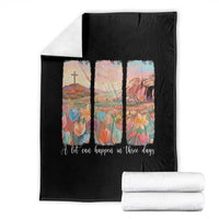 A Lot Can Happen In Three Days Christian Easter Throw Blanket Empty Tomb Cross Landscape Faith Inspirational Gift