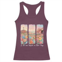 A Lot Can Happen In Three Days Christian Easter Racerback Tank Top Empty Tomb Cross Landscape Faith Inspirational Gift