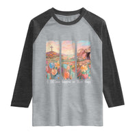 A Lot Can Happen In Three Days Christian Easter Raglan Shirt Empty Tomb Cross Landscape Faith Inspirational Gift