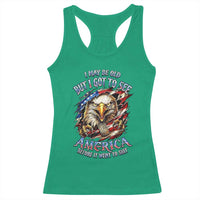 Vintage American Eagle Patriotic Pride Racerback Tank Top I May Be Old But I Got To See America Freedom Sarcastic Political Humor