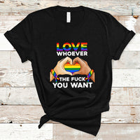 Gay Pride T Shirt Love Whoever The F You Want LGBTQ Rainbow LGBT Pride Month - Wonder Print Shop