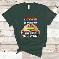 Gay Pride T Shirt Love Whoever The F You Want LGBTQ Rainbow LGBT Pride Month - Wonder Print Shop