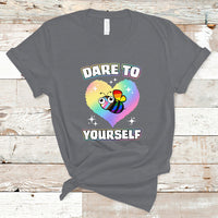 Gay Ally T Shirt Cute Bee LGBTQIA Dare To Be Yourself Rainbow LGBT Gay Pride Flag - Wonder Print Shop