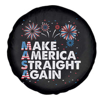 Funny MASA Make America Straight Again Spare Tire Cover 4th of July Fireworks American Flag USA Party
