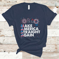MAS T Shirt Funny MASA Make America Straight Again 4th of July Fireworks USA Flag USA Party - Wonder Print Shop