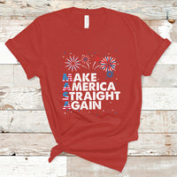 MAS T Shirt Funny MASA Make America Straight Again 4th of July Fireworks USA Flag USA Party - Wonder Print Shop