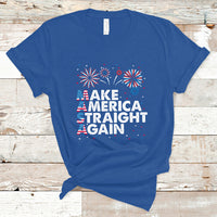 MAS T Shirt Funny MASA Make America Straight Again 4th of July Fireworks USA Flag USA Party - Wonder Print Shop