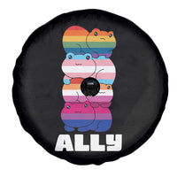 Colorful LGBTQ+ Ally Frogs Stack Spare Tire Cover Kawaii Gay Pride Support
