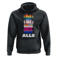 Colorful LGBTQ+ Ally Frogs Stack Hoodie Kawaii Gay Pride Support