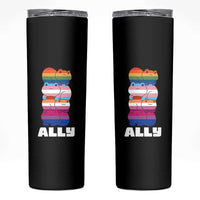Colorful LGBTQ+ Ally Frogs Stack Skinny Tumbler Kawaii Gay Pride Support