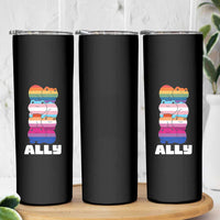 Colorful LGBTQ+ Ally Frogs Stack Skinny Tumbler Kawaii Gay Pride Support