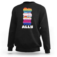 Colorful LGBTQ+ Ally Frogs Stack Sweatshirt Kawaii Gay Pride Support