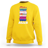 Colorful LGBTQ+ Ally Frogs Stack Sweatshirt Kawaii Gay Pride Support