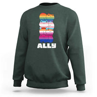 Colorful LGBTQ+ Ally Frogs Stack Sweatshirt Kawaii Gay Pride Support