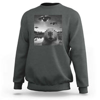 Funny Capybara Sweatshirt Selfie With UFOs Capy Meme Graphic - Wonder Print Shop