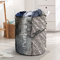 Hunting Rifle Laundry Basket Grunge Wilderness Marsh Scene with Rustic Outdoor