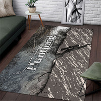Hunting Rifle Area Rug Grunge Wilderness Marsh Scene with Rustic Outdoor