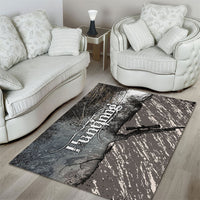 Hunting Rifle Area Rug Grunge Wilderness Marsh Scene with Rustic Outdoor