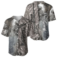 Hunting Rifle Baseball Jersey Grunge Wilderness Marsh Scene with Rustic Outdoor