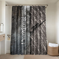 Hunting Rifle Bathroom Set Grunge Wilderness Marsh Scene with Rustic Outdoor
