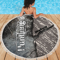 Hunting Rifle Beach Blanket Grunge Wilderness Marsh Scene with Rustic Outdoor