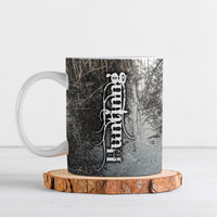 Hunting Rifle Ceramic Mug Grunge Wilderness Marsh Scene with Rustic Outdoor