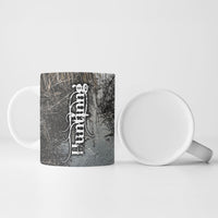 Hunting Rifle Ceramic Mug Grunge Wilderness Marsh Scene with Rustic Outdoor